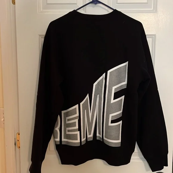 Supreme Side Arc Crewneck Sweatshirt, Black, Medium